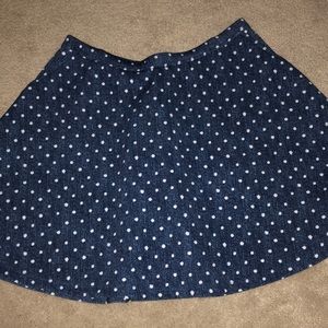 Abercrombie kids blue and white polka dot skirt